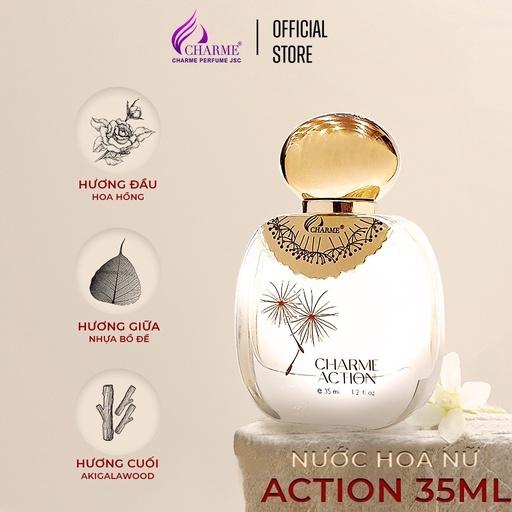 NƯỚC HOA NỮ CHARME ACTION 15ML LƯU HƯƠNG LÂU THANH MÁT, GỢI CẢM _ NƯỚC HOA CHÍNH HÃNG