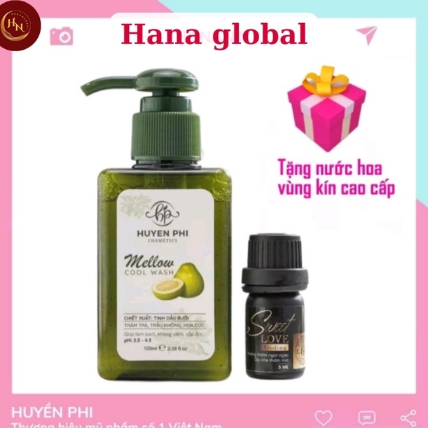 DUNG DỊCH VỆ SINH MELLOW COOL WASH -HUYỀN PHI (TẶNG 1CHAI NƯỚC HOA CÔ BÉ )