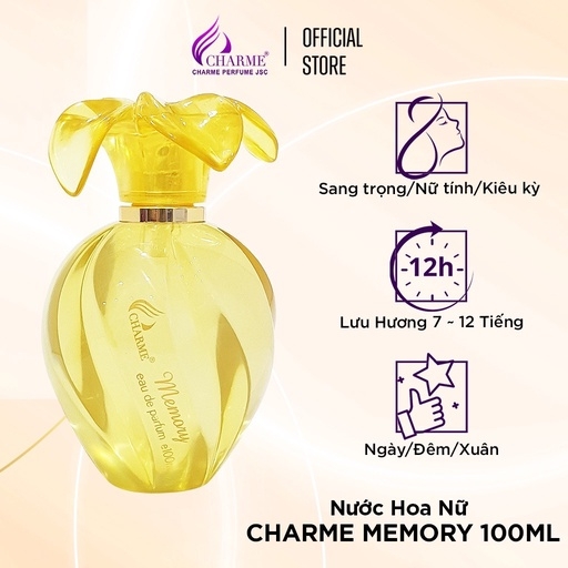 NƯỚC HOA NỮ CHARME MEMORY 100ML LƯU HƯƠNG LÂU HOA HỒNG BULGARIA, NỒNG NÀN KIÊU KỲ _ NƯỚC HOA CHÍNH HÃNG
