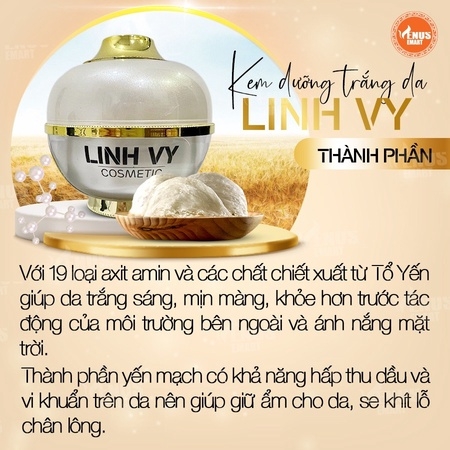 KEM DƯỠNG TRẮNG DA GIÚP NGỪA LÃO HÓA, CHỐNG NẮNG GIỮ ẨM VÀ SE KHÍT LỖ CHÂN LÔNG - LINH VY