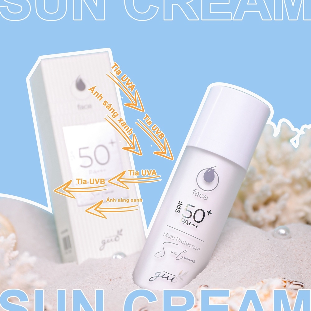 KEM CHỐNG NẮNG DƯỠNG TRẮNG, NÂNG TONE TỰ NHIÊN, KIỀM DẦU CHO DA NHẠY CẢM, DA TREATMENT SPF 50+ PA+++ - GUO