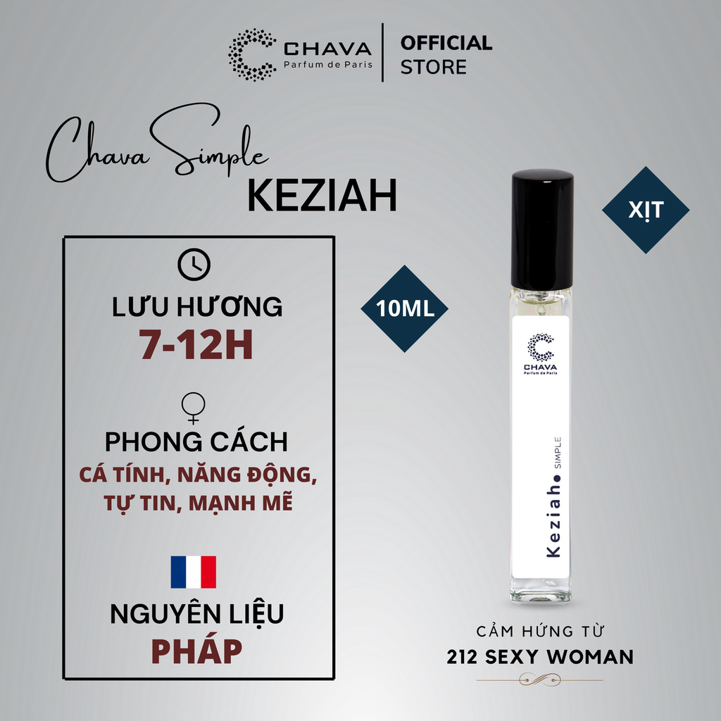 SET 2 SẢN PHẨM NƯỚC HOA CHAVA SIMPLE 10ML + SON KEM LÌ ROSY LUXURY