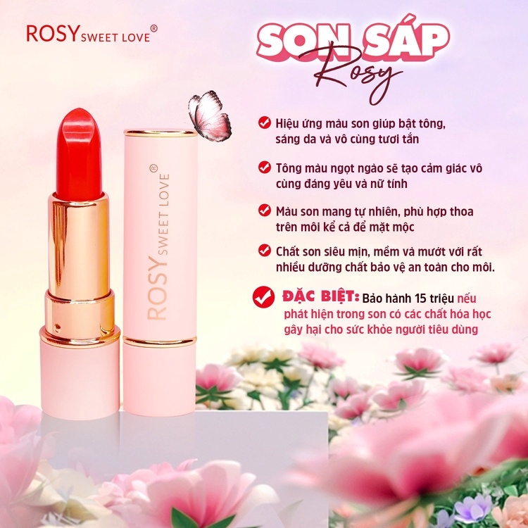 SET 2 SẢN PHẨM NƯỚC HOA CHAVA SIMPLE 10ML + SON SÁP LÌ ROSY SWEETLOVE