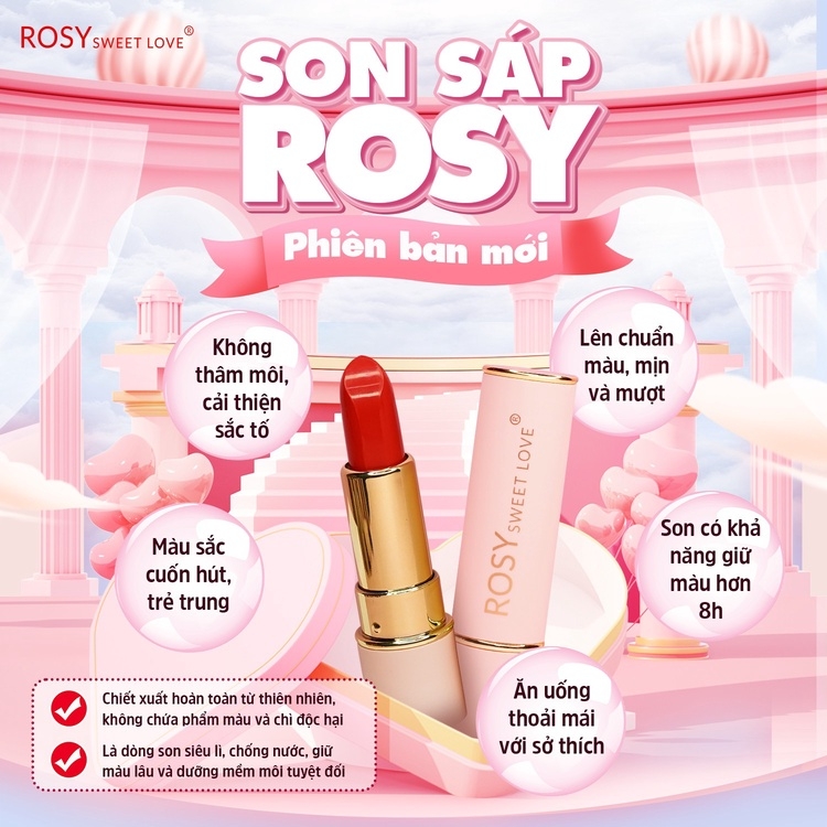 SET 2 SẢN PHẨM NƯỚC HOA CHAVA SIMPLE 10ML + SON SÁP LÌ ROSY SWEETLOVE