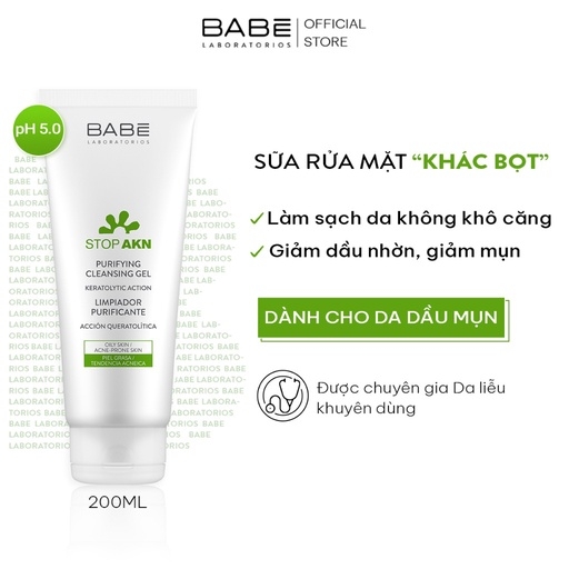 GEL RỬA MẶT BABE 200ML SẠCH SÂU
