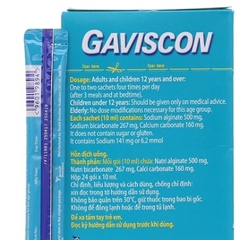 GEL UỐNG HỖ TRỢ GIẢM ĐAU DẠ DÀY, TÁ TRÀNG, TRÀO NGƯỢC DẠ DÀY THỰC QUẢN HỘP 24 GÓI X 10ML GASVICOMPLUS - VEGA PHARMA