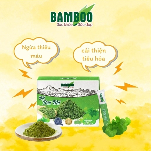 COMBO DETOX DƯỠNG DA GIẢM MỤN BỘT RAU MÁ - TÍA TÔ BAMBOO NGUYÊN CHẤT