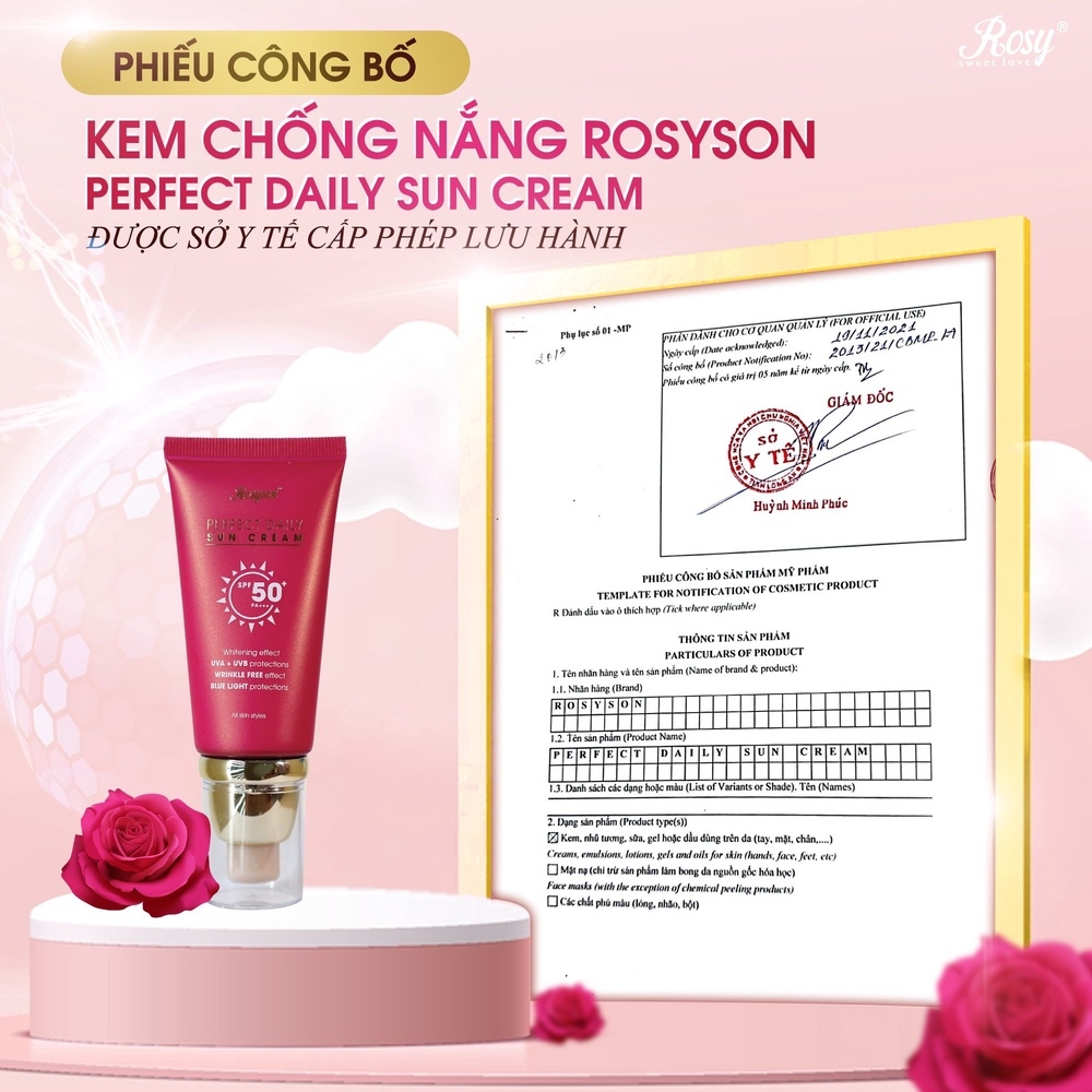 COMBO 2 KEM CHỐNG NẮNG ROSYSON PERFECT