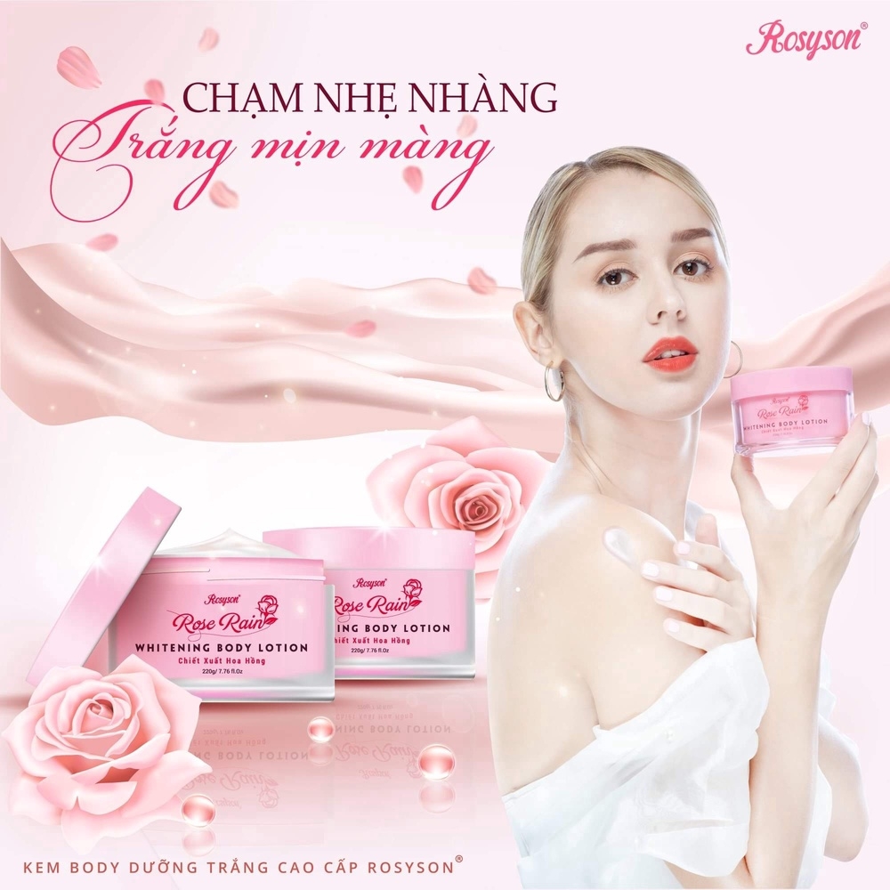 COMBO 2 KEM DƯỠNG TRẮNG DA TOÀN THÂN ROSE RAIN WHITENING BODY LOTION - ROSY