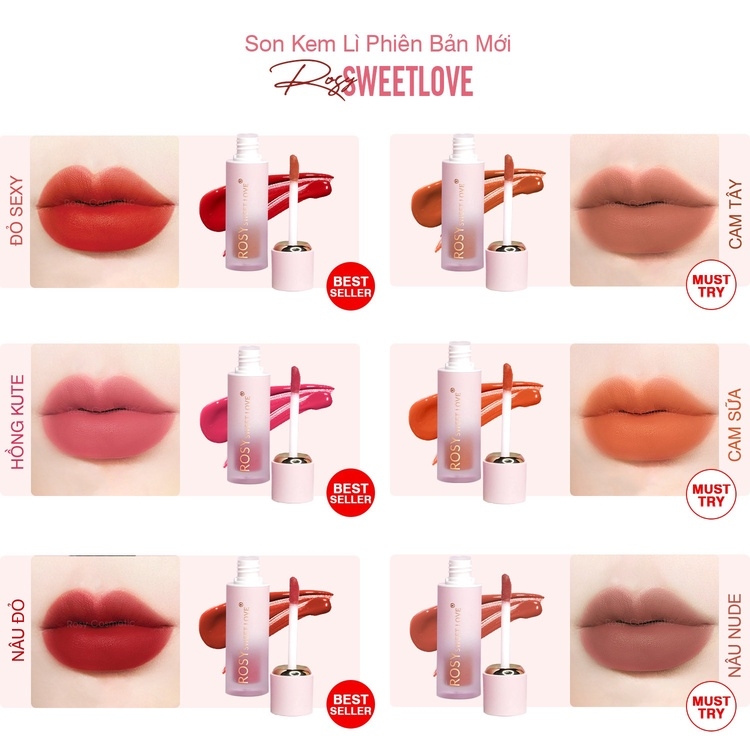 COMBO QUÀ TẶNG] 1 SON KEM LÌ ROSY LUXURY + 1 NƯỚC HOA SIMPLE 10ML - ROSY