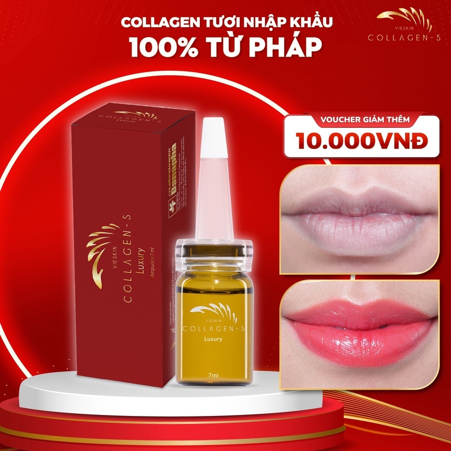 TINH CHẤT VIESKIN COLLAGEN -S LUXURY DƯỠNG KÍCH MÀU MÔI SAU PHUN XĂM VÀ TRẺ HÓA CĂNG BÓNG, PHỤC HỒI DA CHUYÊN SÂU