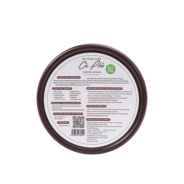 CPMBO 2 TẨY TẾ BÀO CHẾT BODY & MẶT SCRUB COFFEE WHITENING (280G/HŨ) - MILAGANICS