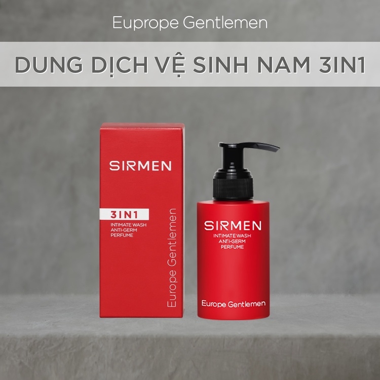 DUNG DỊCH VỆ SINH NAM 3 IN 1 SIRMEN EUROPE GENTLEMEN HƯƠNG NƯỚC HOA CHÂU ÂU NAM TÍNH QUYẾN RŨ DÒNG CAO CẤP 100G - SIRMEN