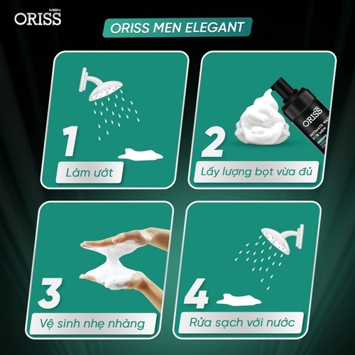 DUNG DỊCH VỆ SINH NAM DẠNG BỌT CAO CẤP HƯƠNG NƯỚC HOA ORISS 120ML GIÚP LÀM SẠCH - KHỬ MÙI - NGĂN NGỪA VI KHUẨN NẤM NGỨA
