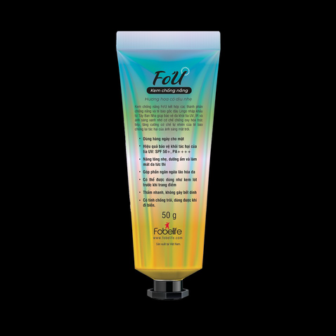 KEM CHỐNG NẮNG FO'U SPF50+ PA++++ NÂNG TONE, KHÔNG GÂY BẾT DÍNH CÓ THỂ DÙNG TOÀN THÂN 50G - FOBELIFE