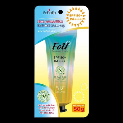 KEM CHỐNG NẮNG FO'U SPF50+ PA++++ NÂNG TONE, KHÔNG GÂY BẾT DÍNH CÓ THỂ DÙNG TOÀN THÂN 50G - FOBELIFE