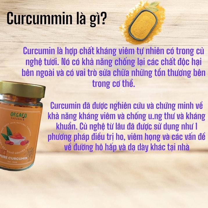 TINH BỘT NGHỆ CURCUMIN NGUYÊN CHẤT 100GR - ORGAFO NATURAL