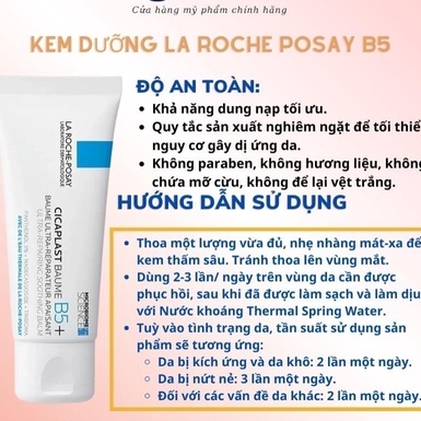 KEM DƯỠNG ẨM B5 LA ROCHE POSAY, PHỤC HỒI TÁI TẠO CHO DA DẦU MỤN DA KHÔ DA NHẠY CẢM CHÍNH HÃNG 40ML - LA ROCHE POSAY