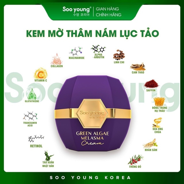 COMBO DƯỠNG TRẮNG,MỜ THÂM NÁM,TÀN NHANG-SOO YOUNG 508.200đ