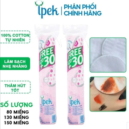 BÔNG TẨY TRANG SIÊU MỀM MỊN 100+30 MIẾNG - IPEK
