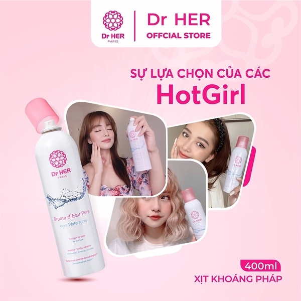 XỊT KHOÁNG CẤP ẨM DA 400ML - DR HER PARIS