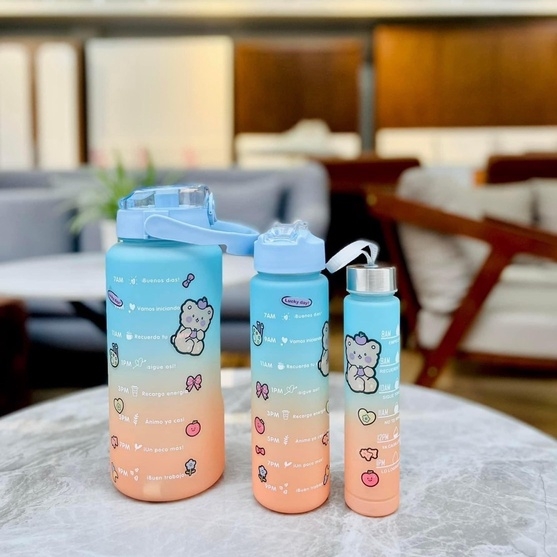 SET 3 BÌNH NƯỚC NHẮC NHỞ BÁO VẠCH THEO GIỜ - SU