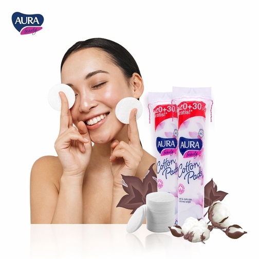 COMBO3 BÔNG TẨY TRANG CHÍNH HÃNG 150 MIẾNG- AURA