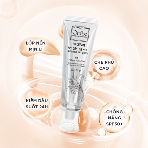 KEM NỀN CHE KHUYẾT ĐIỂM KIỀM DẦU DƯỠNG TRẮNG DA DD CREAM ORIBE 25G
