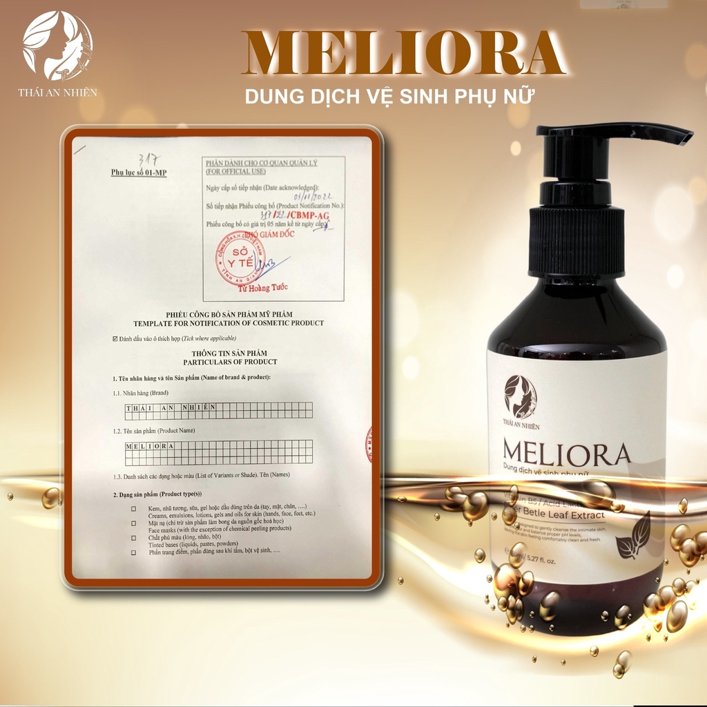 DUNG DỊCH VỆ SINH PHỤ NỮ MELIORA THUẦN CHAY150ML - THÁI AN NHIÊN