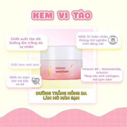 KEM VI TẢO ĐỎ DƯỠNG ẨM TRẮNG DA TỰ NHIÊN, MỜ THÂM NÁM CHO DA NHẠY CẢM 100% THIÊN NHIÊN - GUO