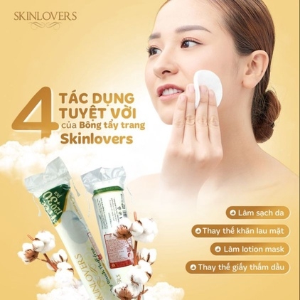 [ TẶNG 1 MIẾNG MẶT NẠ ] BÔNG TẨY TRANG MỀM MỊN 100% BOCOTON120+30 MIẾNG- SKINLOVERS