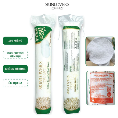 [ TẶNG 1 MIẾNG MẶT NẠ ] BÔNG TẨY TRANG MỀM MỊN 100% BOCOTON120+30 MIẾNG- SKINLOVERS