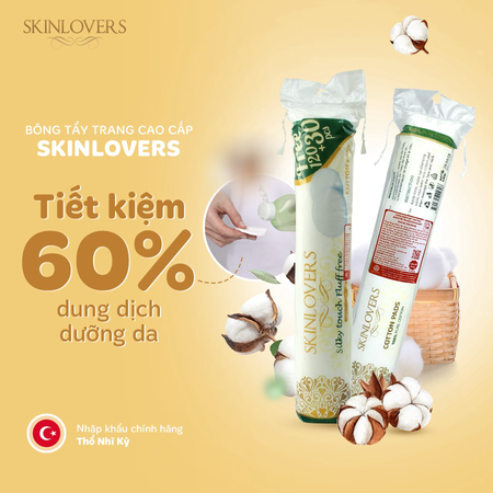 [ TẶNG 1 MIẾNG MẶT NẠ ] BÔNG TẨY TRANG MỀM MỊN 100% BOCOTON120+30 MIẾNG- SKINLOVERS