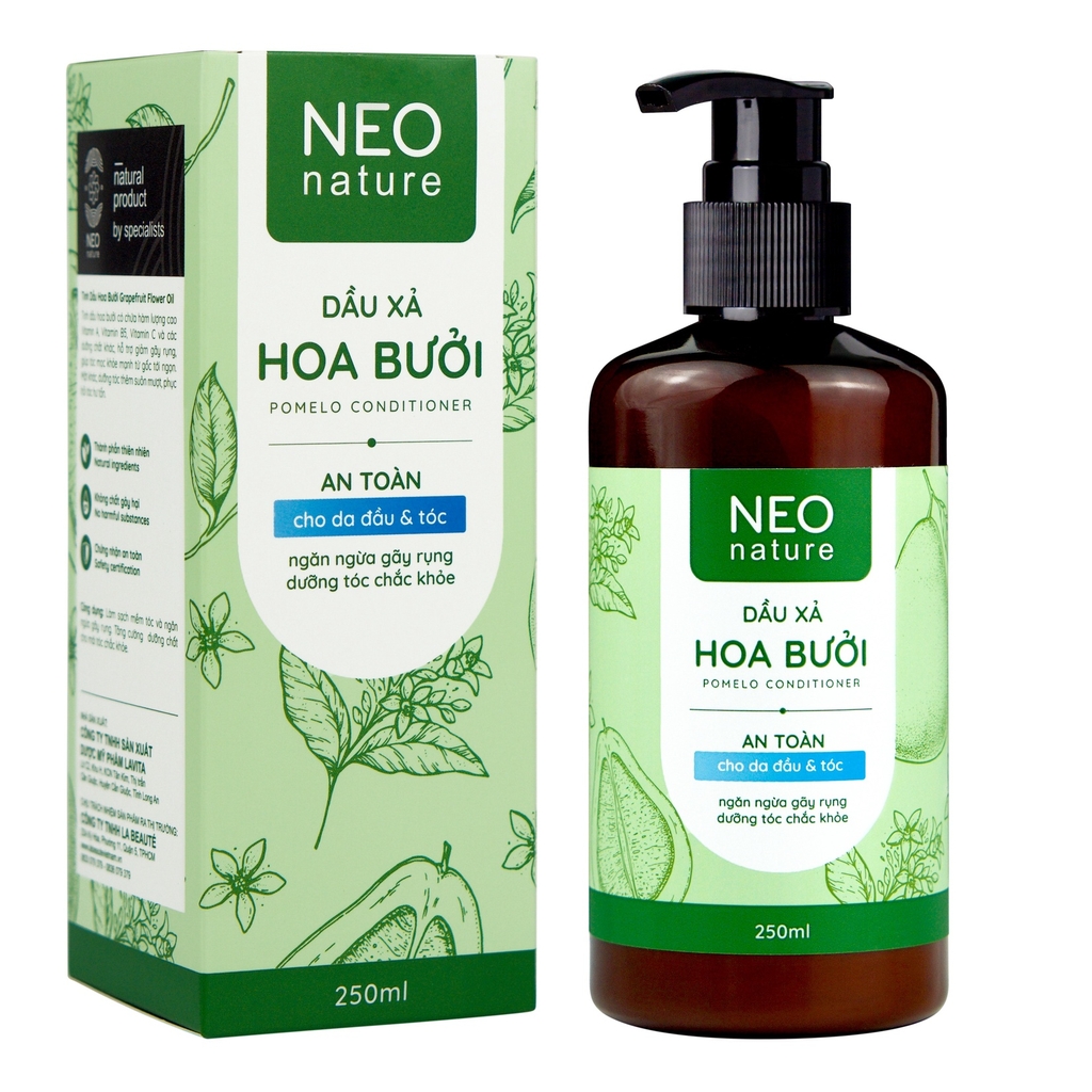 BỘ BA (GỘI + XẢ + SERUM) GIẢM RỤNG HỖ TRỢ MỌC TÓC GỒM DẦU GỘI HOA BƯỞI (250ML) & DẦU XẢ HOA BƯỞI NEO NATURE (250ML) & SERUM HOA BƯỞI 50ML- NEONATURE