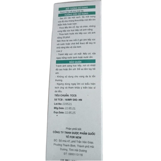 KEM CHỐNG NẮNG NÂNG TÔNG DƯỠNG DA 50++ - FOR SUN