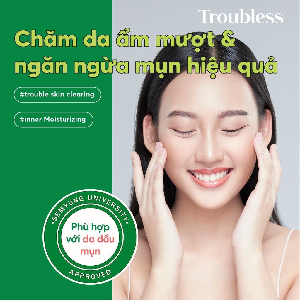 NƯỚC CÂN BẰNG TROUBLESS LÀM DỊU DA TẨY TẾ BÀO CHẾT, SÁNG DA, GIẢM MỤN 200ML