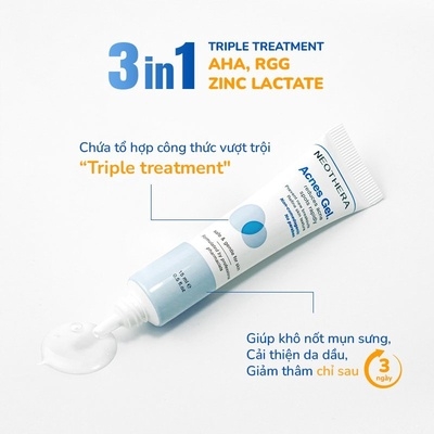 GEL GIẢM MỤN THÂM SẸO & CẢI THIỆN DA DẦU, MỤN 15ML - NEOTHERA