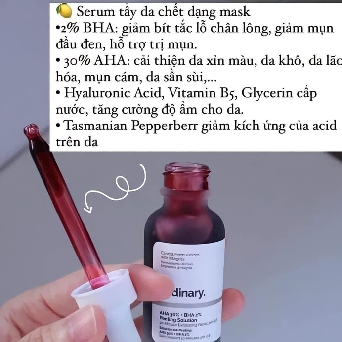 SERUM PEEL DA AHA 30% + BHA 2% MỸ - THE ORDINARY