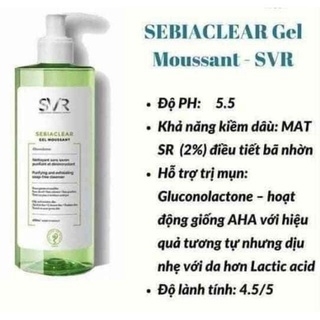 SỮA RỬA MẶT CHO DA DẦU NỘI ĐỊA PHÁP - SVR