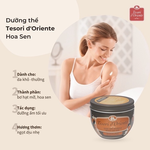KEM DƯỠNG THỂ TESORI D'ORIENTE 300GRAM - TESORI D'ORIENTE