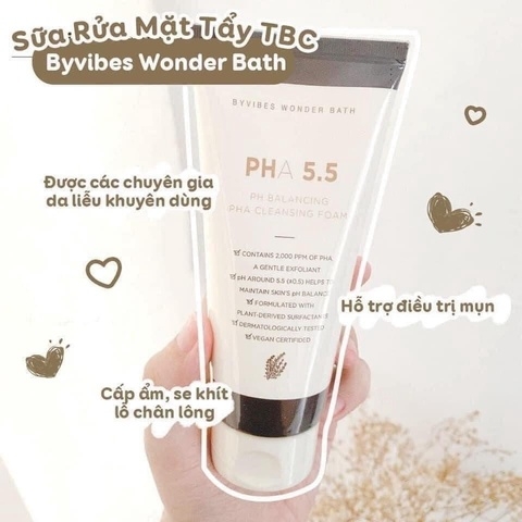 SỮA RỬA MẶT TẨY TẾ BÀO CHẾT DƯỠNG ẨM PHA 5.5 - BYVIBES WONDER
