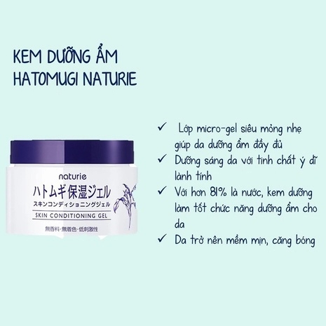 KEM DƯỠNG ẨM TRẮNG DA CHIẾT XUẤT TỪ Ý DĨ 180 GRAM- HATOMUGI.