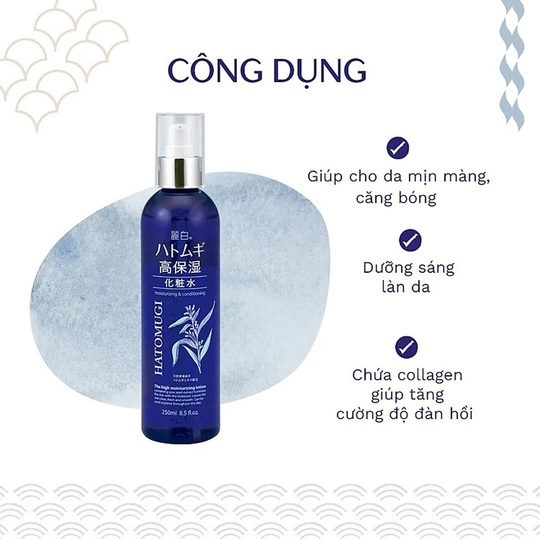 NƯỚC HOA HỒNG DƯỠNG ẨM SÂU VÀ LÀM SÁNG DA 250ML - HATOMUGI