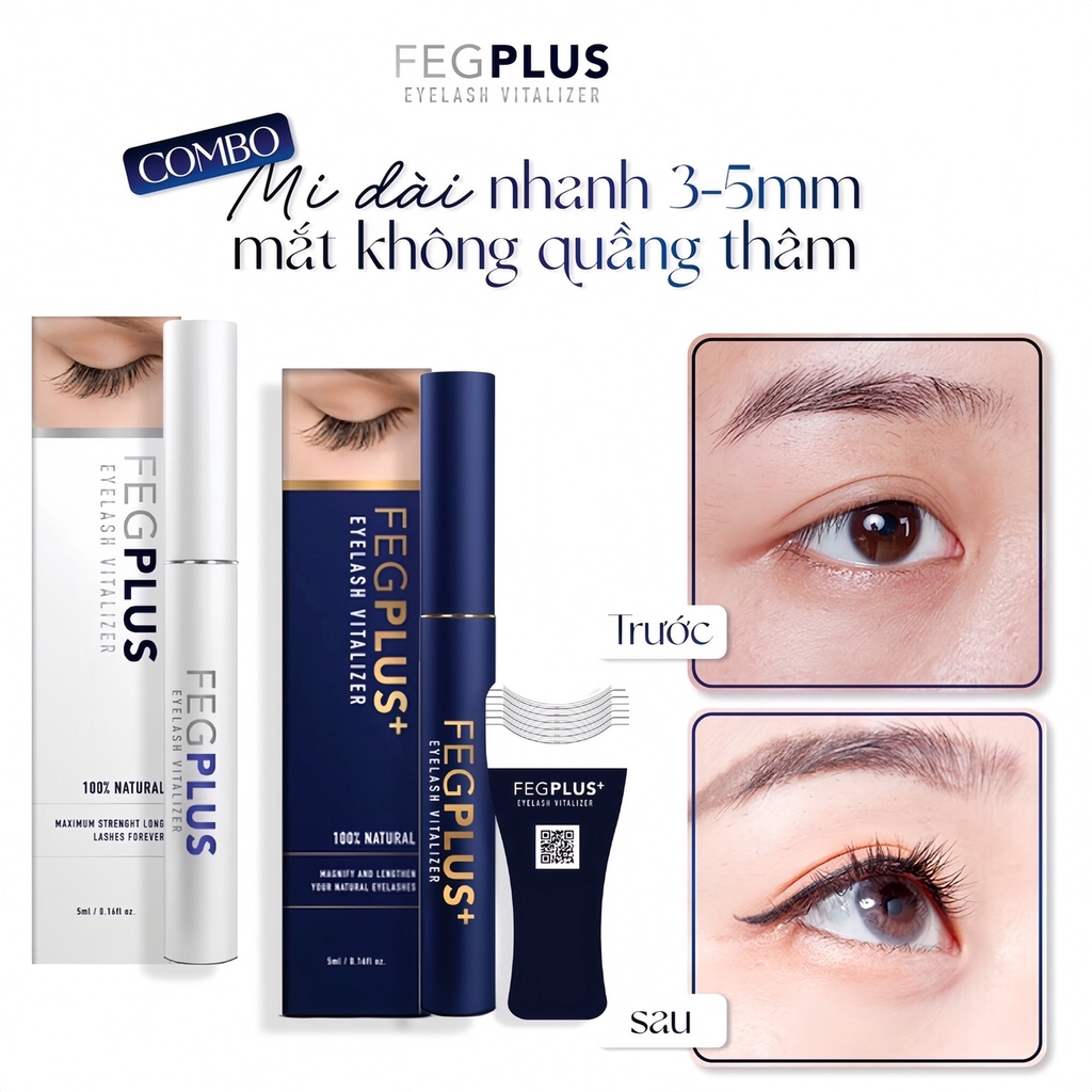 DƯỠNG MI FEG PLUS+ - MI DÀI TUYỆT ĐỈNH, KHÔNG THÂM MẮT - MỸ PHẨM 24H