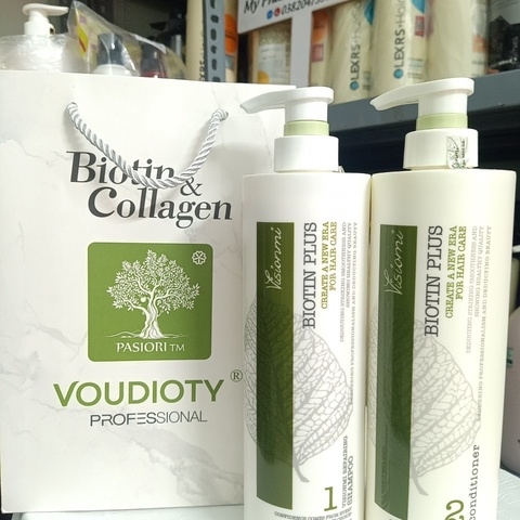 COMBO CẶP GỘI XẢ DƯỠNG ẨM PHỤC HỒI BIOTIN PLUS VISIONMI 800ML