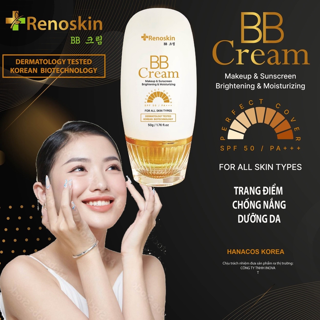 KEM TRANG ĐIỂM VÀ CHỐNG NẮNG BB CREAM HÀN QUỐC 50G - RENOSKIN