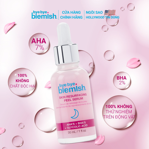 TINH CHẤT PEEL DA AHA + BHA GIÚP TÁI TẠO MỜ THÂM LÀM MỊN DA SKIN RESURFACING PEEL SERUM 30ML - BYE BYE BLEMISH