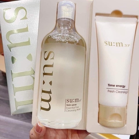 SET NƯỚC TẨY TRANG SU:M37 SKIN SAVER ESSENTIAL CLEANSING WATER 400ML (TẶNG SỮA RỬA MẶT)