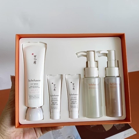 SET KEM CHỐNG NẮNG BẠCH SÂM TẶNG KÈM SỮA RỬA MẶT VÀ TẨY TRANG SULWHASOO AD360