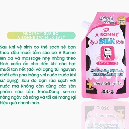 MUỐI TẮM SỮA BÒ TẨY TẾ BÀO CHẾT A BONNE SPA MILK SALT THÁI LAN 350GR - MILK